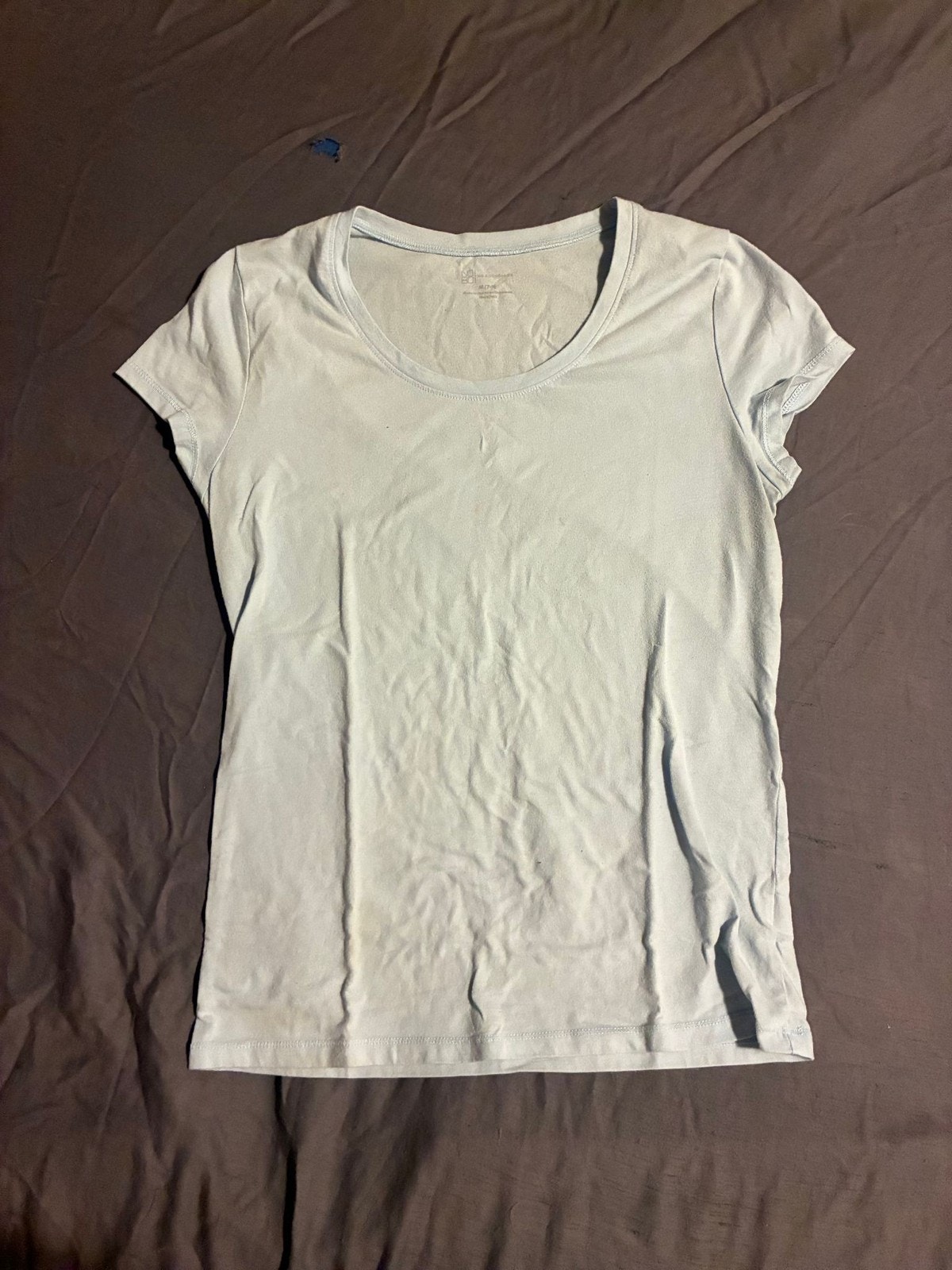 No Boundaries T-Shirt Womens M Light Blue Short Sleeve Crew Neck Basic Tee
